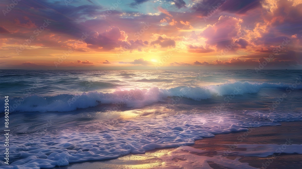 Fototapeta premium Winter sunset on the seashore