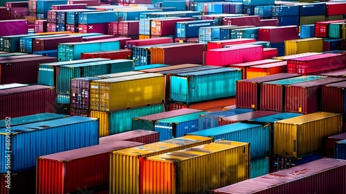 Container yards at the port with colorful img