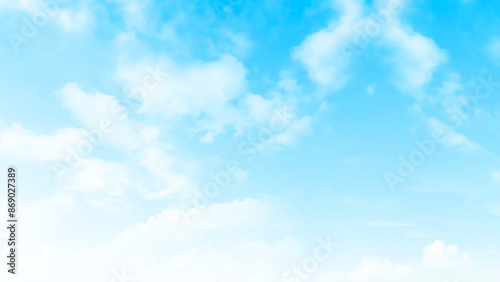 Blue sky with white clouds, may be used as background with space for your own text. Beautiful vector blue sky