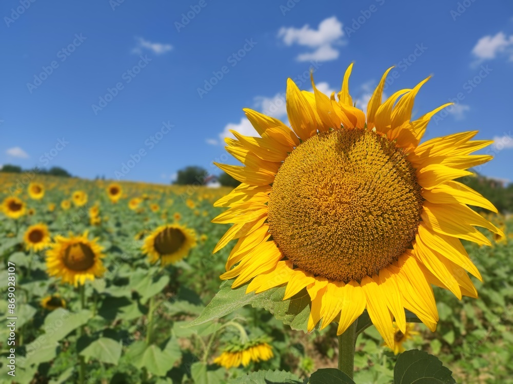 Beautiful sunflower in the field on a sunny day Beautiful sunflower in the field on a sunny day