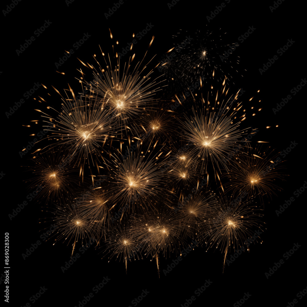 Fototapeta premium fire works in the sky with black background