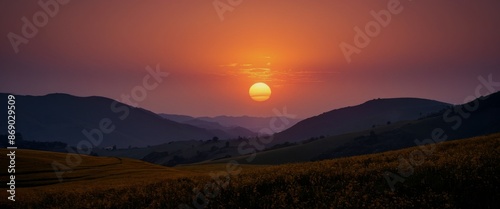 Set of three posters Sunrise Majesty a Golden yellows and soft p photo