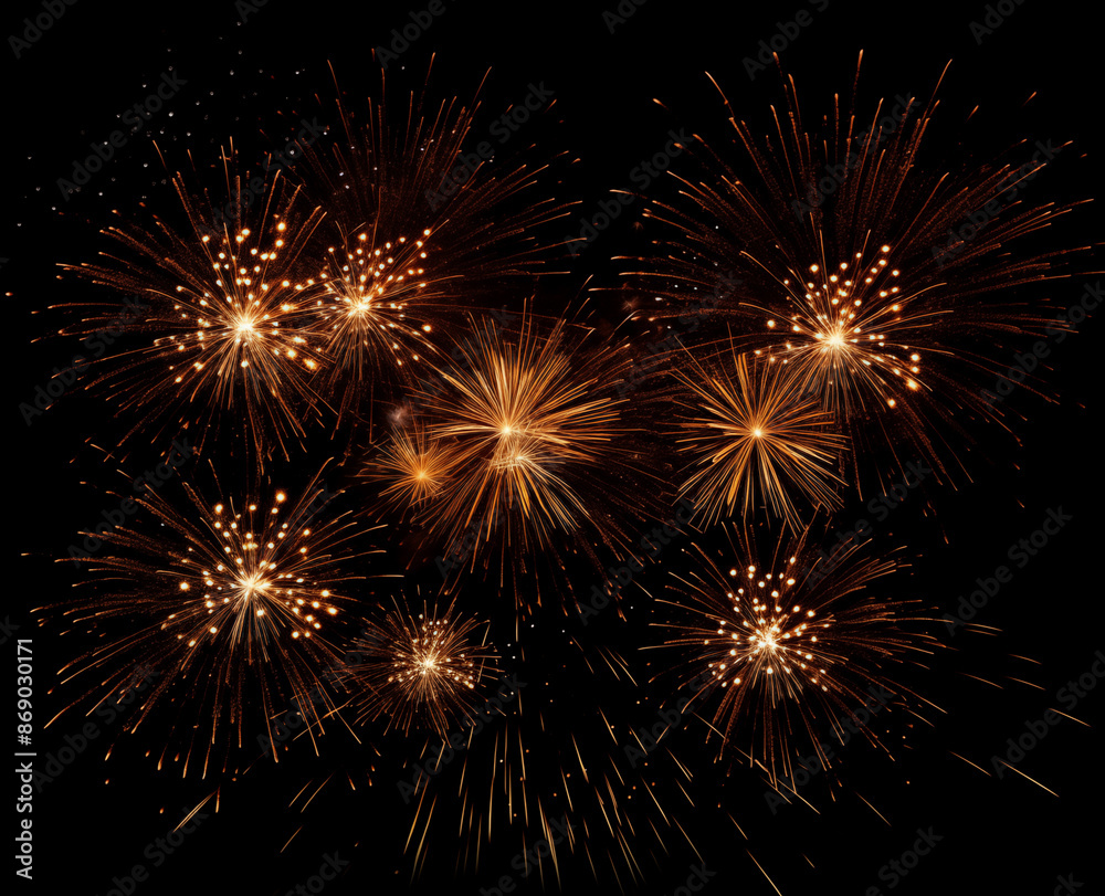 Naklejka premium fire works in the sky with black background