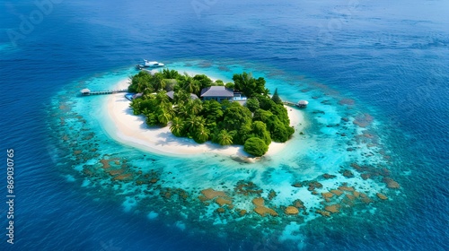 Landscape with a luxurious private island image