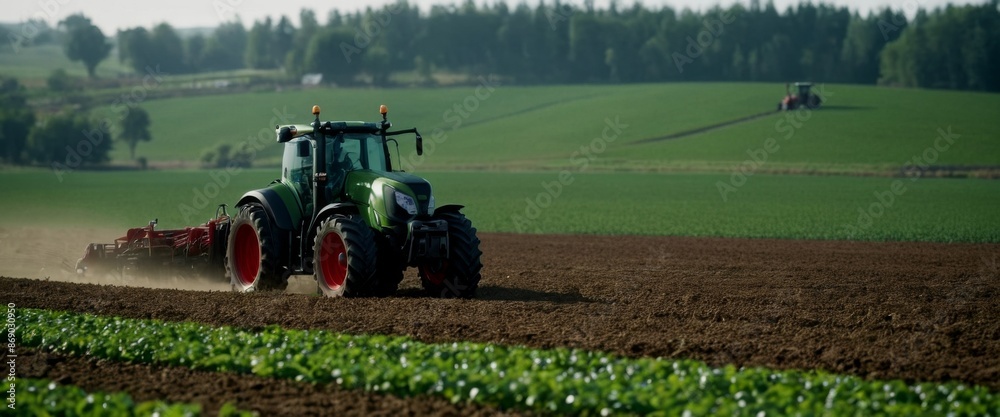 Obraz premium New softwaredefined vehicle system Farmers using autonomous trac