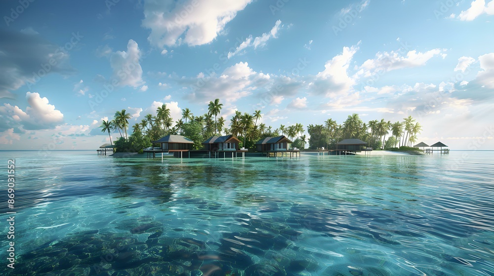 Obraz premium Landscape with a private island