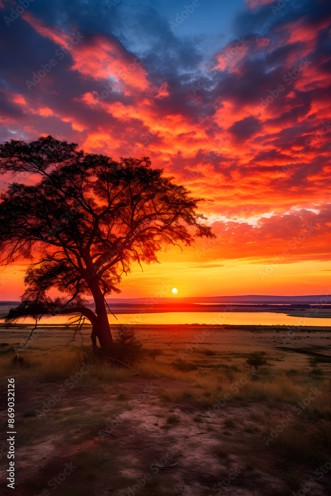 Exquisite Sunrise Painting the Horizon with Radiant Hues - Dawn Breaking in Scenic Solitude Exquisite Sunrise Painting the Horizon with Radiant Hues - Dawn Breaking in Scenic Solitude