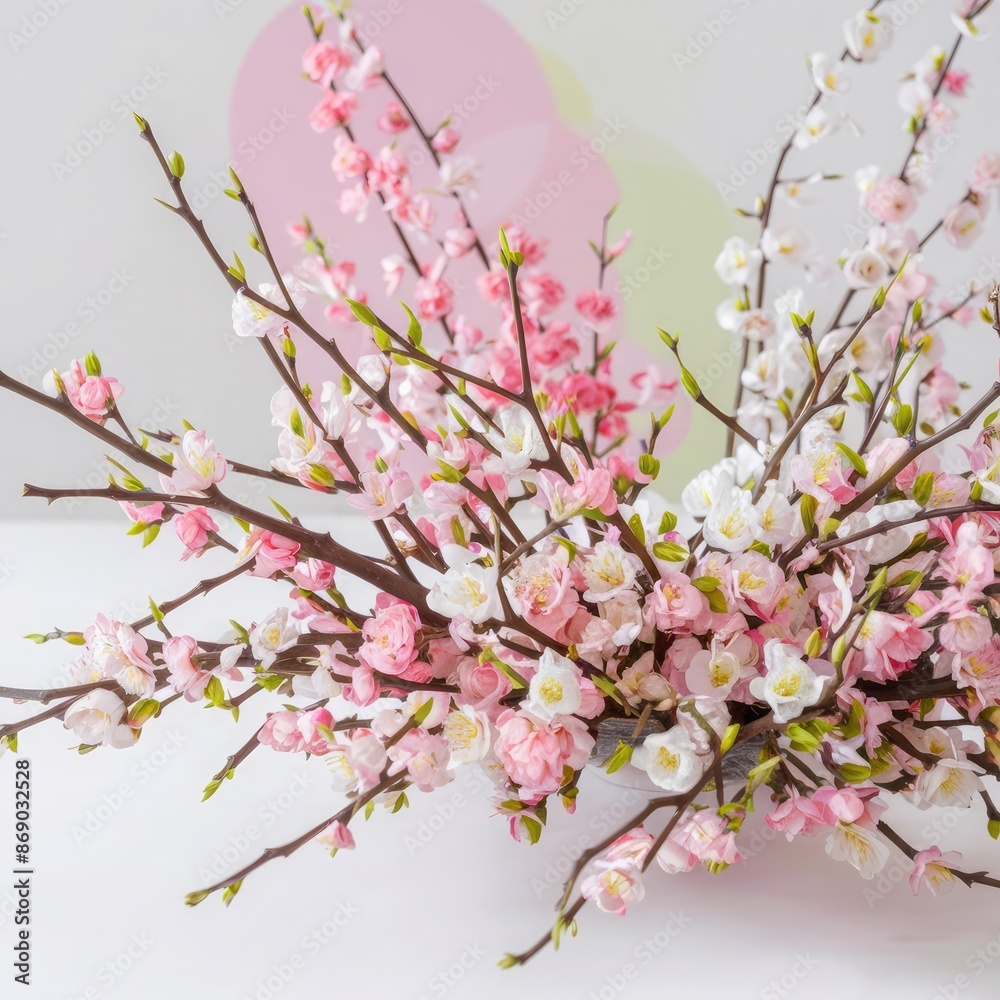 The branching spring centerpiece is isolated on a white background 2 The branching spring centerpiece is isolated on a white background 2