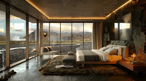 A luxury hotel room in iceland picture © Yelena