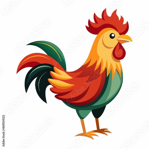 rooster isolated on white background