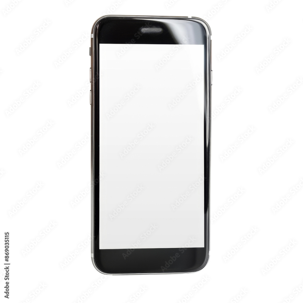 Smart phone with blank screen isolated on transparent or white background Smart phone with blank screen isolated on transparent or white background