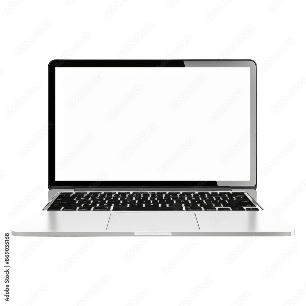 Laptop with blank screen isolated on transparent or white background Laptop with blank screen isolated on transparent or white background