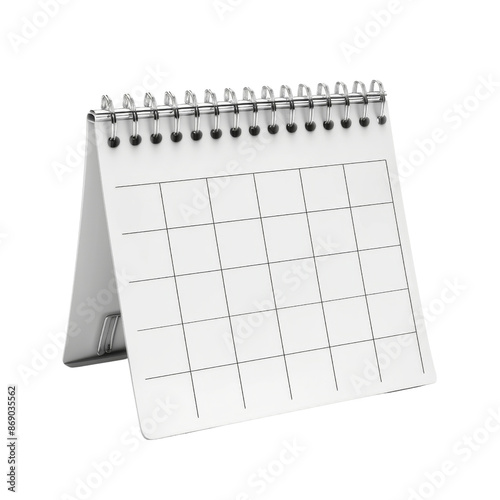 White paper desk calendar isolated on transparent or white background