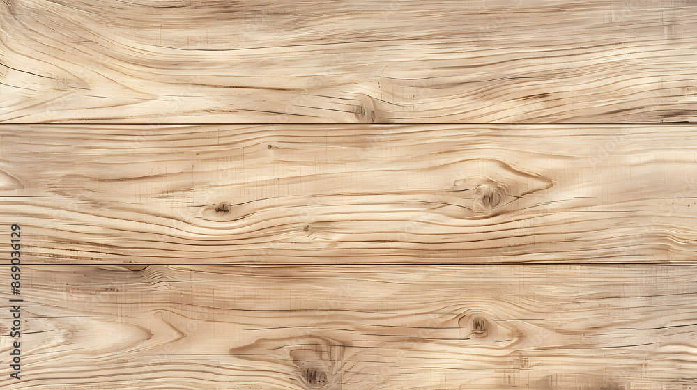 Fototapeta premium Seamless background of light, natural wood texture, showcasing the fine grain details and subtle knots for an authentic, organic look. 