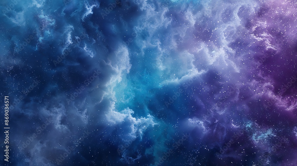 Vivid and richly textured abstract background featuring a cosmic blend of blue and purple shades resembling a nebula or galaxy : Generative AI Vivid and richly textured abstract background featuring a cosmic blend of blue and purple shades resembling a nebula or galaxy : Generative AI