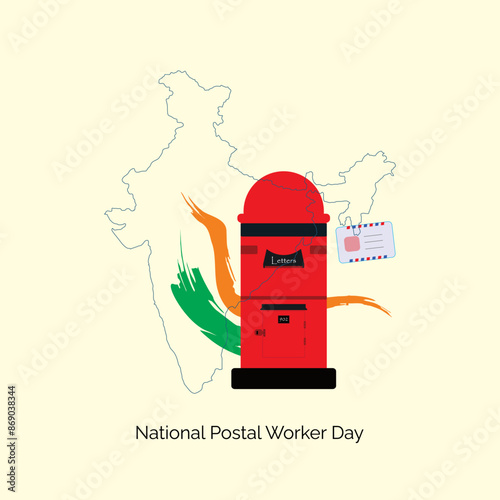 National Postal Worker Day celebration poster Design. National Postal Worker Day, India is observed every year on July 1. Vector, illustration.
