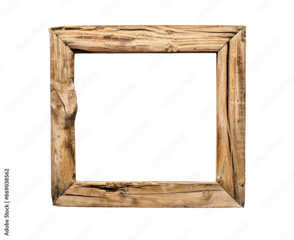 Wooden photo frame isolated on transparent or white background Wooden photo frame isolated on transparent or white background