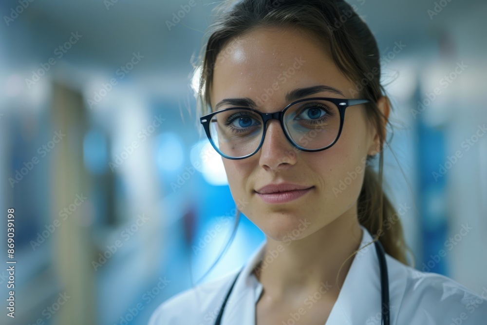 Portrait of a young doctor in the hospital Portrait of a young doctor in the hospital