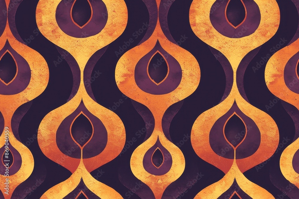 Abstract Retro Pattern in Purple, Orange, and Yellow Colors for Design and Background Use Abstract Retro Pattern in Purple, Orange, and Yellow Colors for Design and Background Use