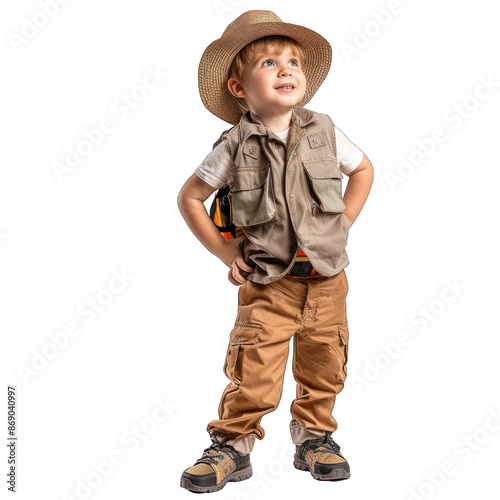 boy in a cap isolated on a White Background