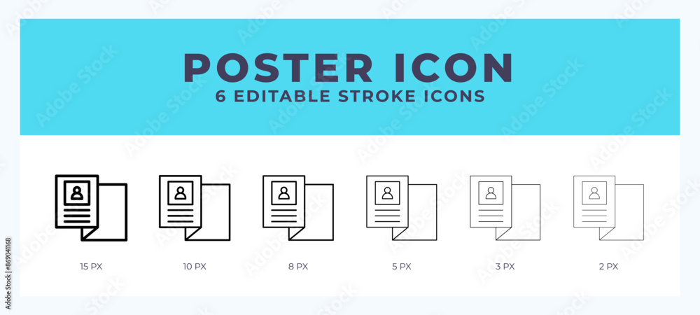 Poster icon. Outline. Lineal icon symbol vector. Black outline. Poster icon. Outline. Lineal icon symbol vector. Black outline.