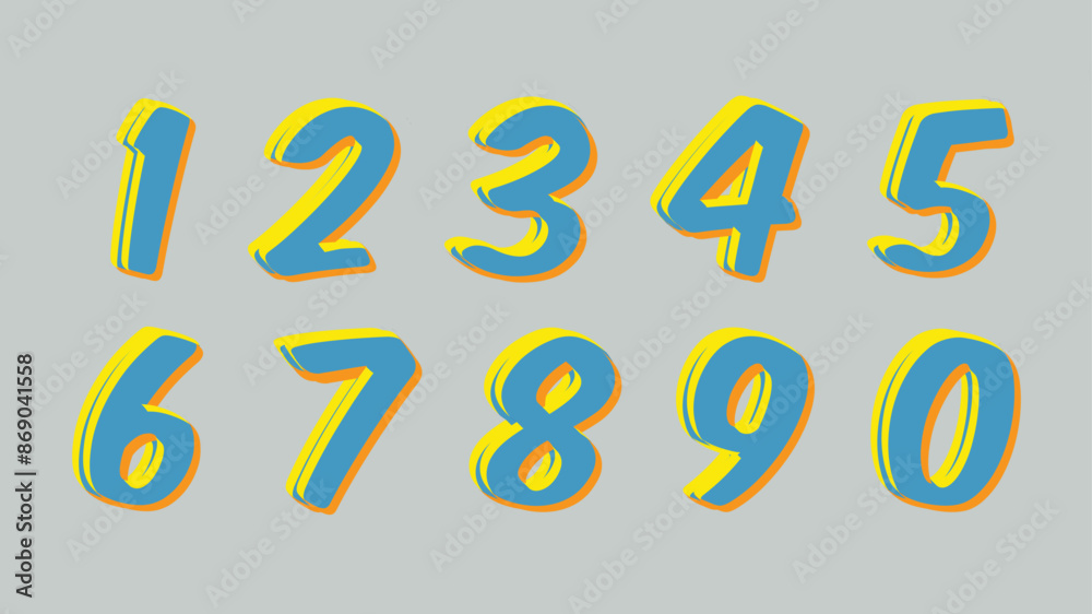 Cartoon numbers font Cartoon numbers font