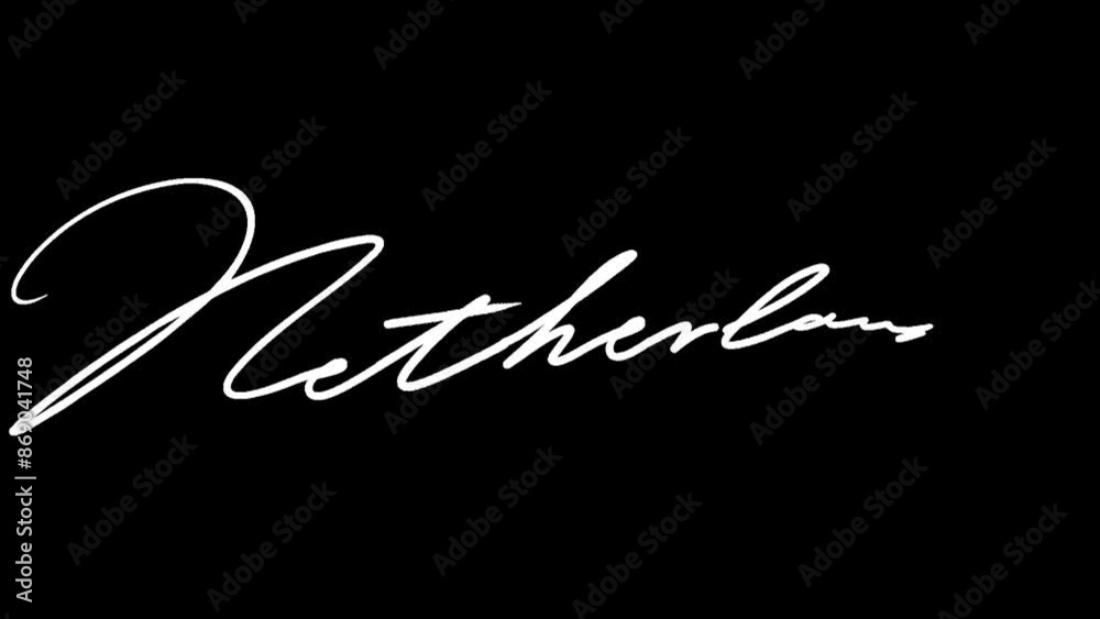 The name of the country Netherlands is handwritten. The video is animated frame by frame. Suitable for use as video material or motion graphics.