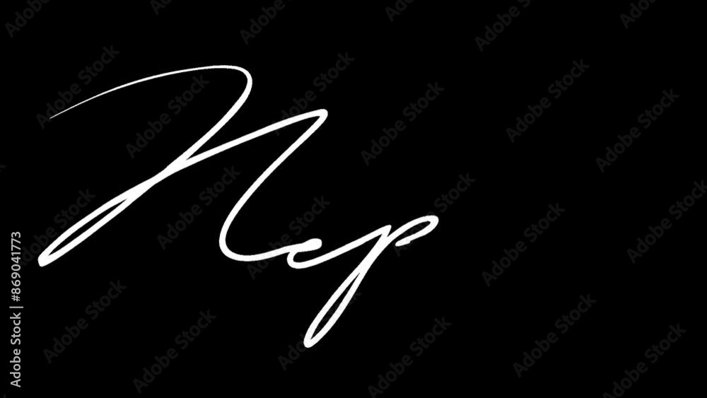 Handwritten name of the country Nepal. The video is animated frame by frame and Transparent background, alpha channel. Suitable for use as video material or motion graphics.