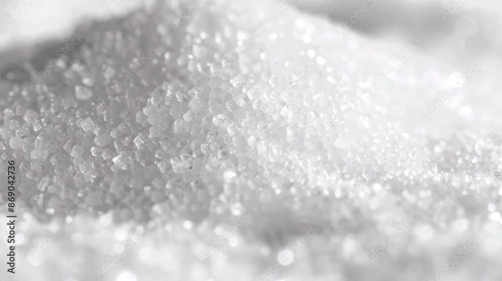 White sugar in extreme close-up, isolated background, detailed crystalline texture, pure and simple aesthetic White sugar in extreme close-up, isolated background, detailed crystalline texture, pure and simple aesthetic