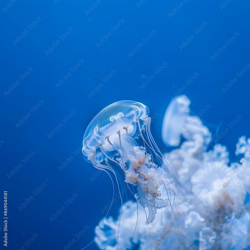 Fototapeta premium Jellyfish in Deep Blue Sea