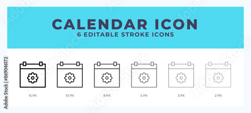 Calendar editable line icon. Vector illustration with different stroke.