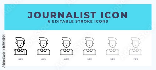 Journalist line icon vector illustration in trendy style.