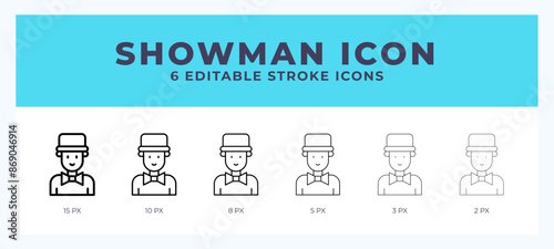 Showman line icon vector illustration. Trendy styles.