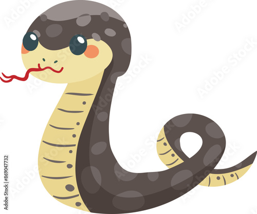 巳年の黒い蛇のイラスト