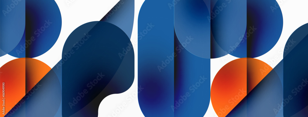 Minimal round shapes geometric abstract background. Circle design. Trendy techno business template for wallpaper, banner, background or landing Minimal round shapes geometric abstract background. Circle design. Trendy techno business template for wallpaper, banner, background or landing