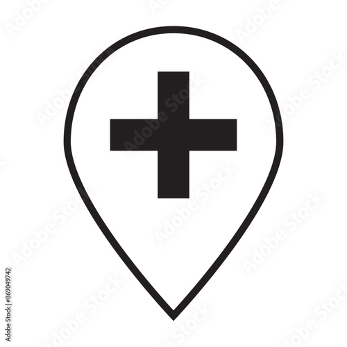 Medical location outline icon, location gradient icon, hospital location icon. Free Download Medical location outline icon, location gradient icon, hospital location icon. - GFXLoad