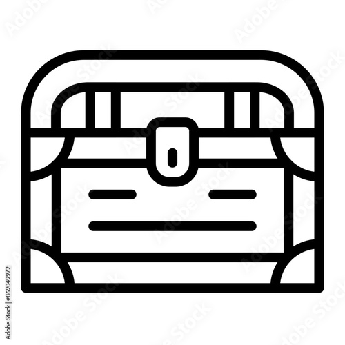 Treasure chest Line Icon Design