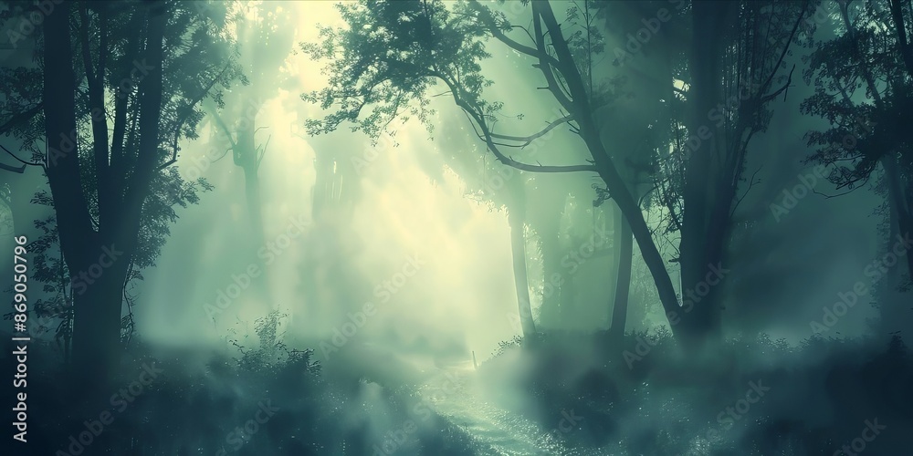 Obraz premium Misty Forest Illustration