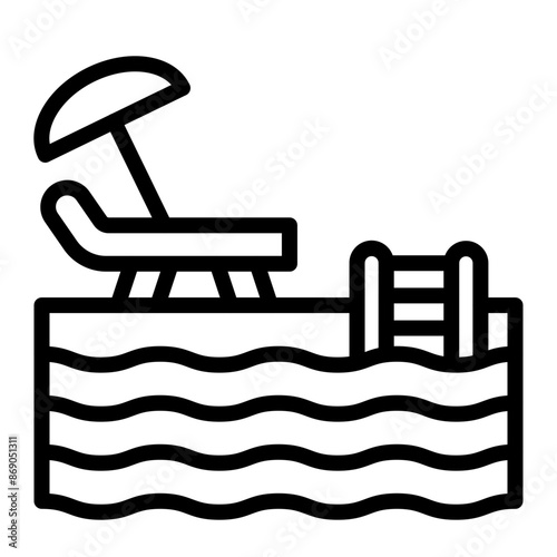 Pool Line Icon Design