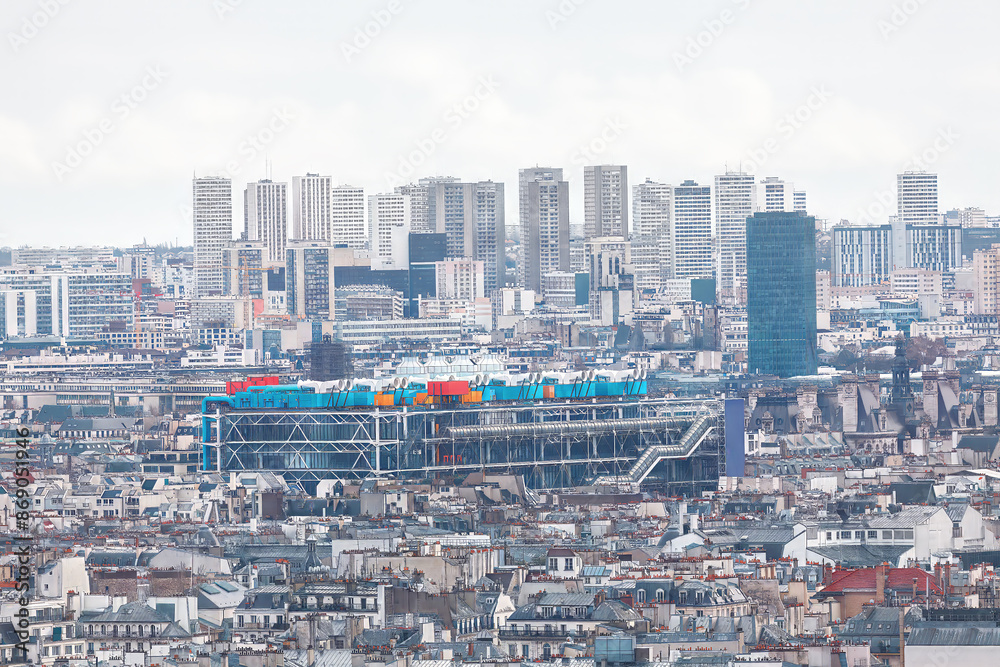 Paris is the capital and the most populous city of France. Bustling cityscape with numerous skyscrapers