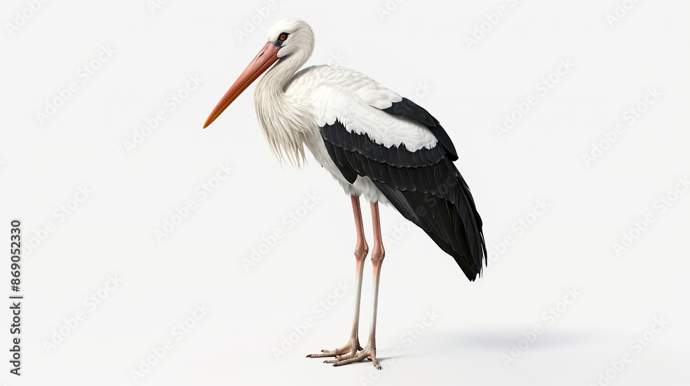 Obraz premium stork, white background 