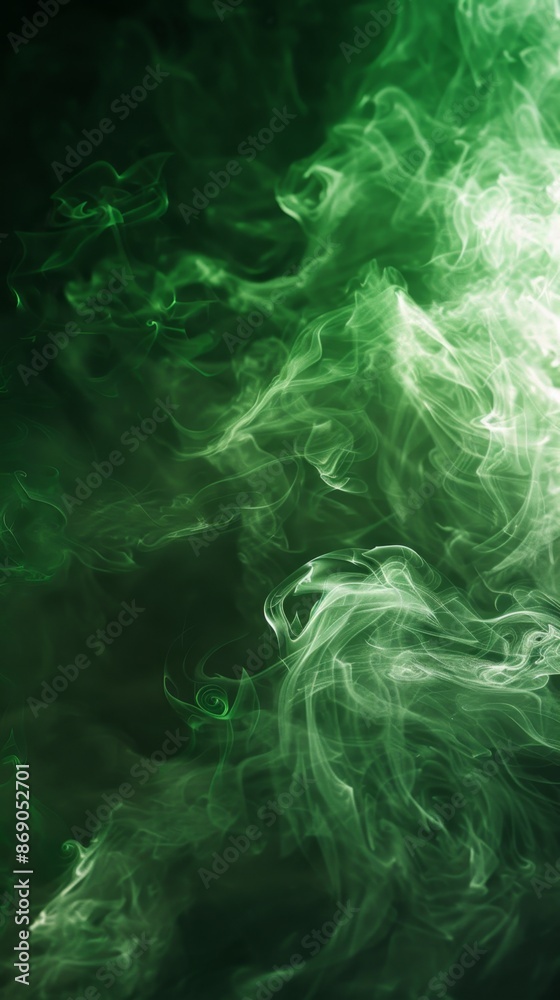 Obraz premium Unique Fantastical Vibrant Ethereal Colorful Background with Green Smoke, Shining with Divine Light, Representing Faith, Belief, Inclusion, and Freedom, AI-Generated High-Resolution Wallpaper, Hallowe