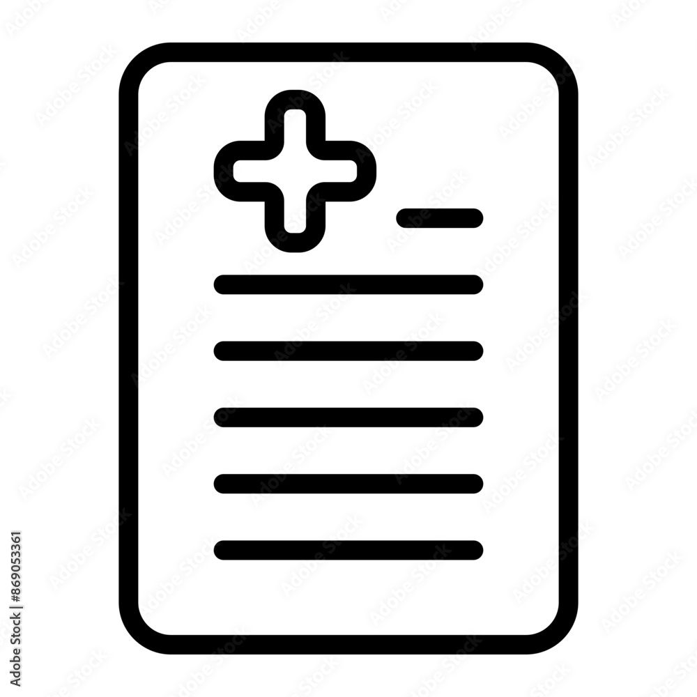 Health Report Line Icon Design