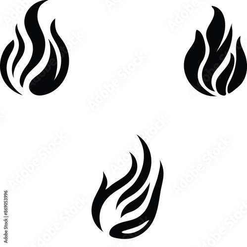 Modern Geometric Flame Silhouette: Bold and Edgy Logo Design