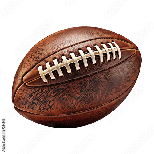 Close-up of a Classic Brown Leather American Football