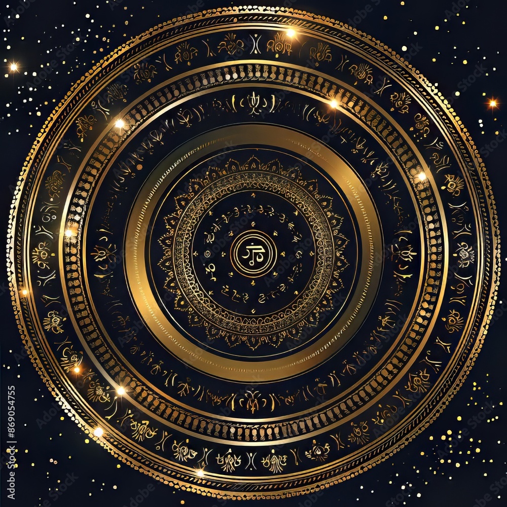 Black and Gold Mandala Illustration Black and Gold Mandala Illustration