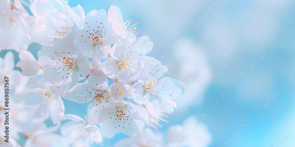Cherry blossoms with blue background. Cherry blossoms with blue background.