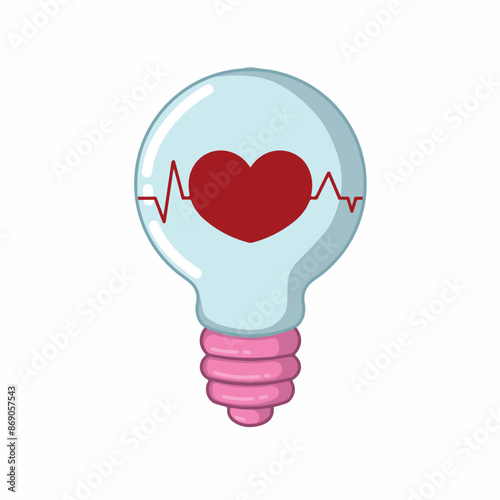 illustration art love lamp sticker design