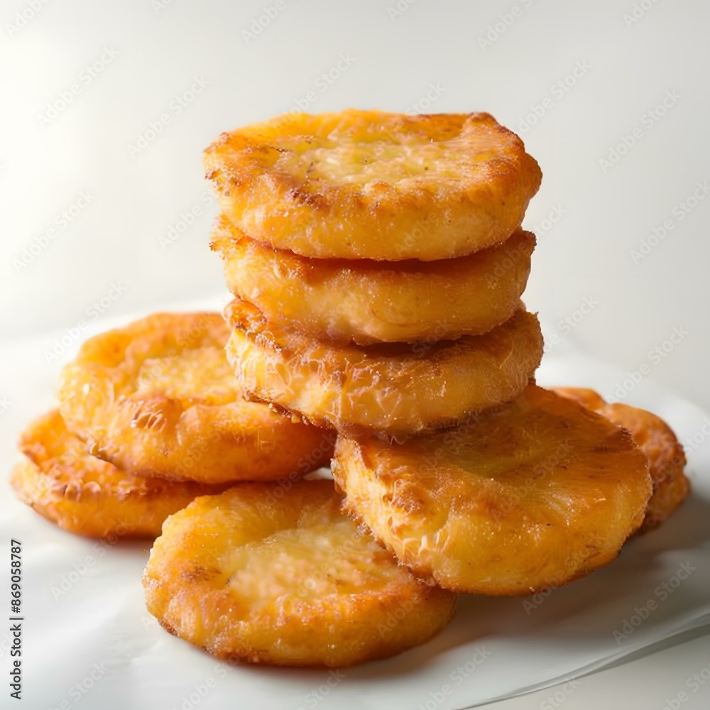Stack of potato pancakes on white paper Stack of potato pancakes on white paper