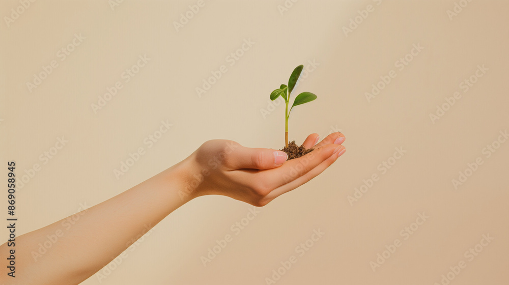 Fertile soil held with tiny green plant on smooth light surface. Highlights small actions' significance, ideal for World Day to Combat Desertification and Drought.
Fertile soil held with tiny green plant on smooth light surface. Highlights small actions' significance, ideal for World Day to Combat Desertification and Drought.
